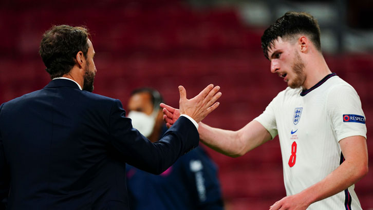 Gareth Southgate with Declan Rice