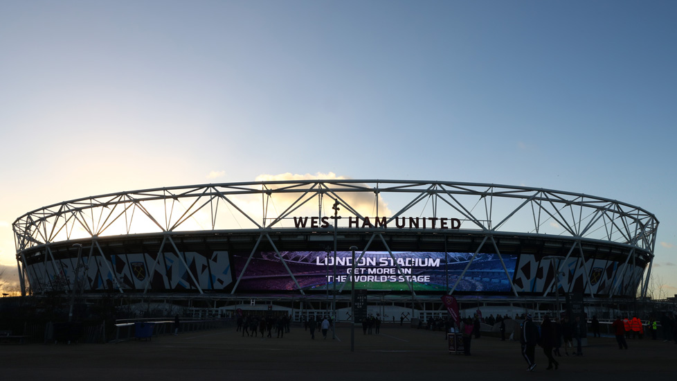 London Stadium at dusk