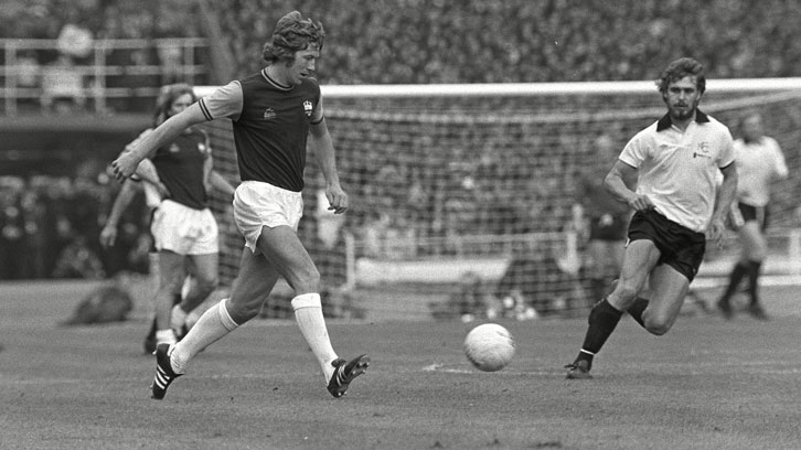 Tommy Taylor in action during the 1975 FA Cup final