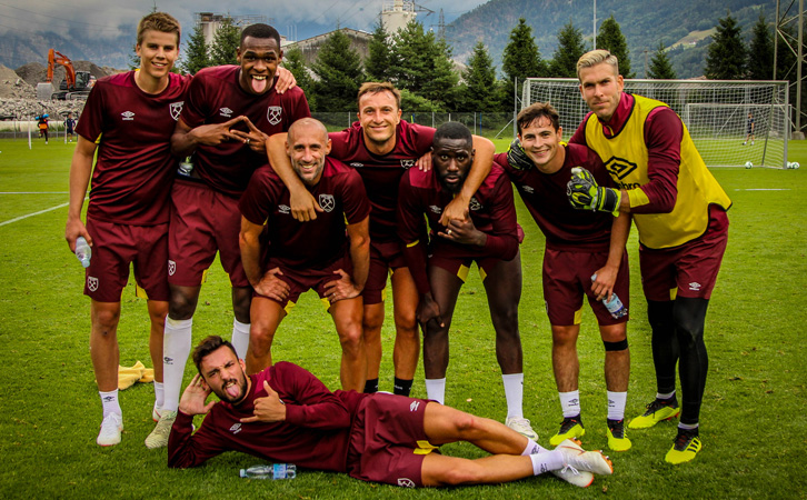 Mark Noble and the winning Claret team