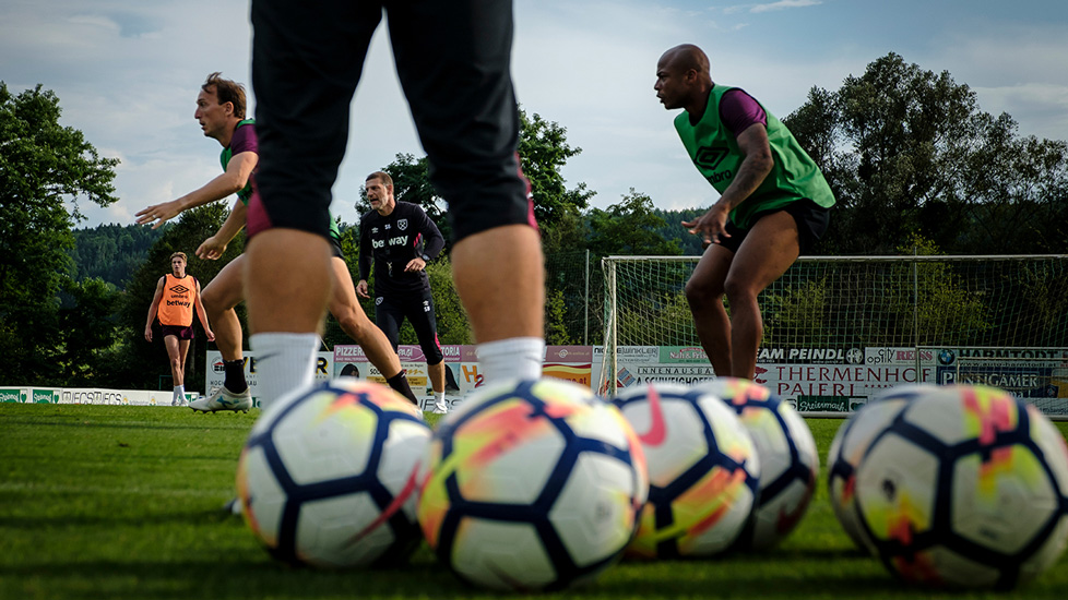 A general shot of the Hammers in training