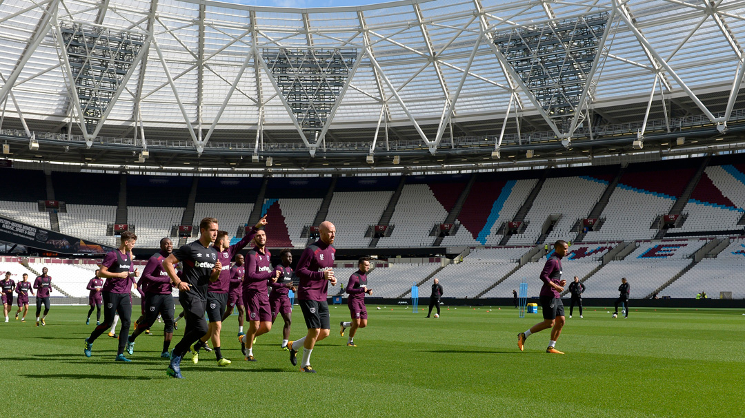 West Ham train at London Stadium