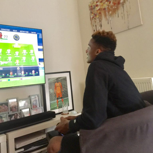 Nathan Trott playing FIFA