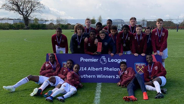 West Ham United U14s won the Premier League Albert Phelan Cup