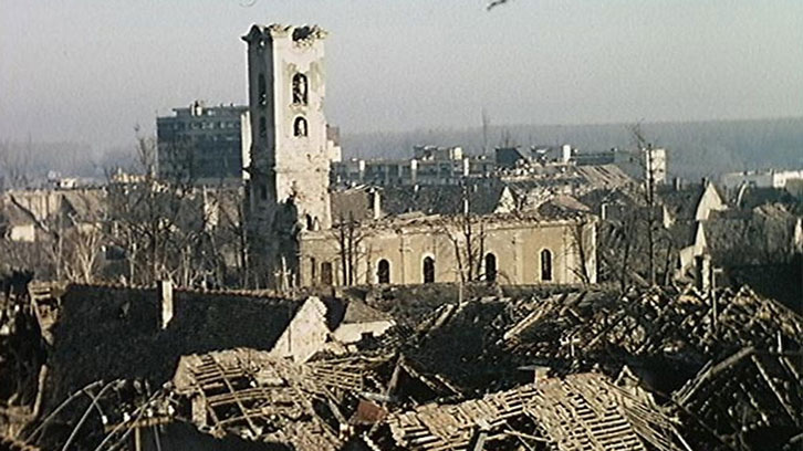 Vukovar was left badly damaged by bombing which lasted for nearly three months