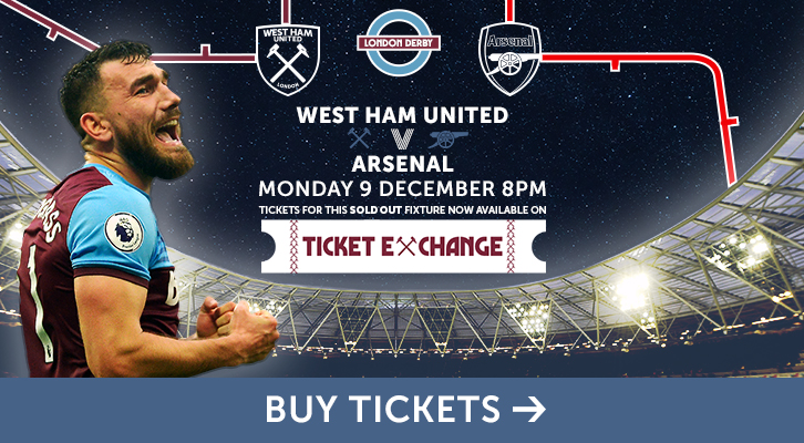 Buy tickets to West Ham against Arsenal on ticket exchange
