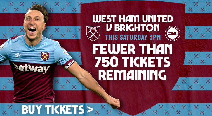 Buy West Ham v Brighton tickets