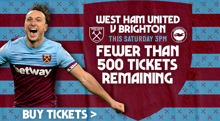 Buy West Ham v Brighton tickets