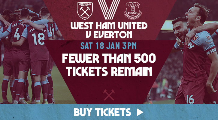 West Ham United v Everton tickets