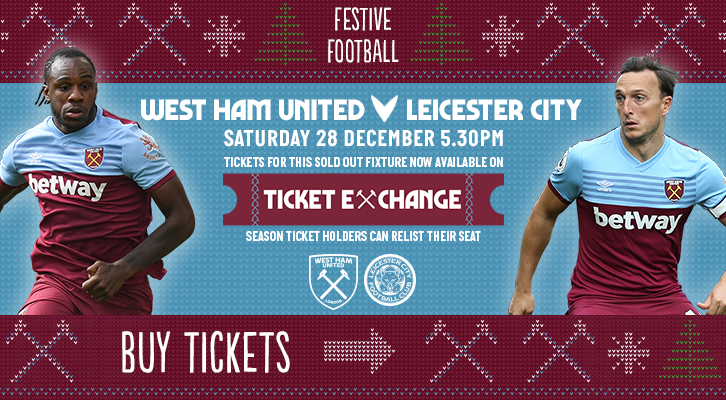 Buy West Ham v Leicester tickets on Ticket Exchange
