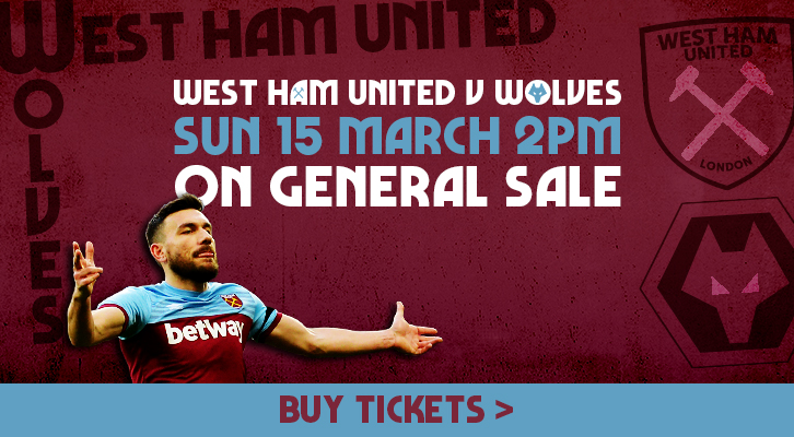 Buy West Ham United v Wolves tickets