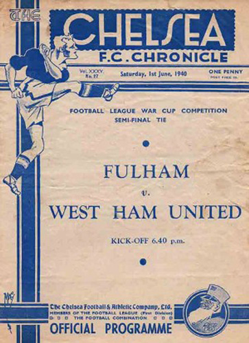 West Ham War Cup semi-final Programme