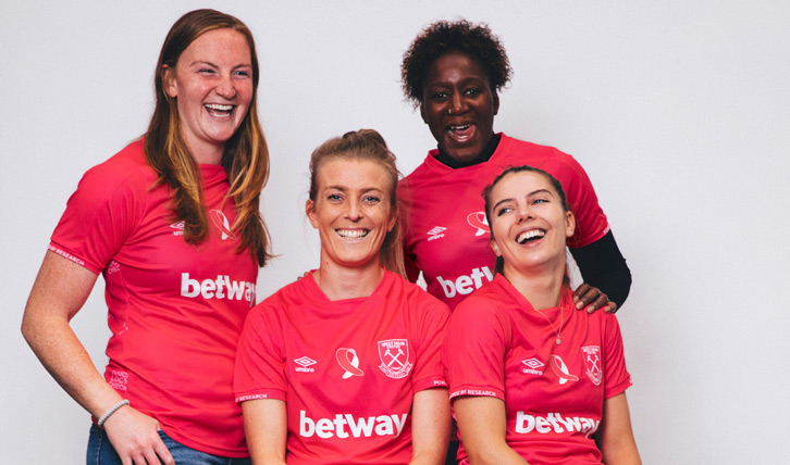 West Ham United women release new pink shirt in support of Breast Cancer Now