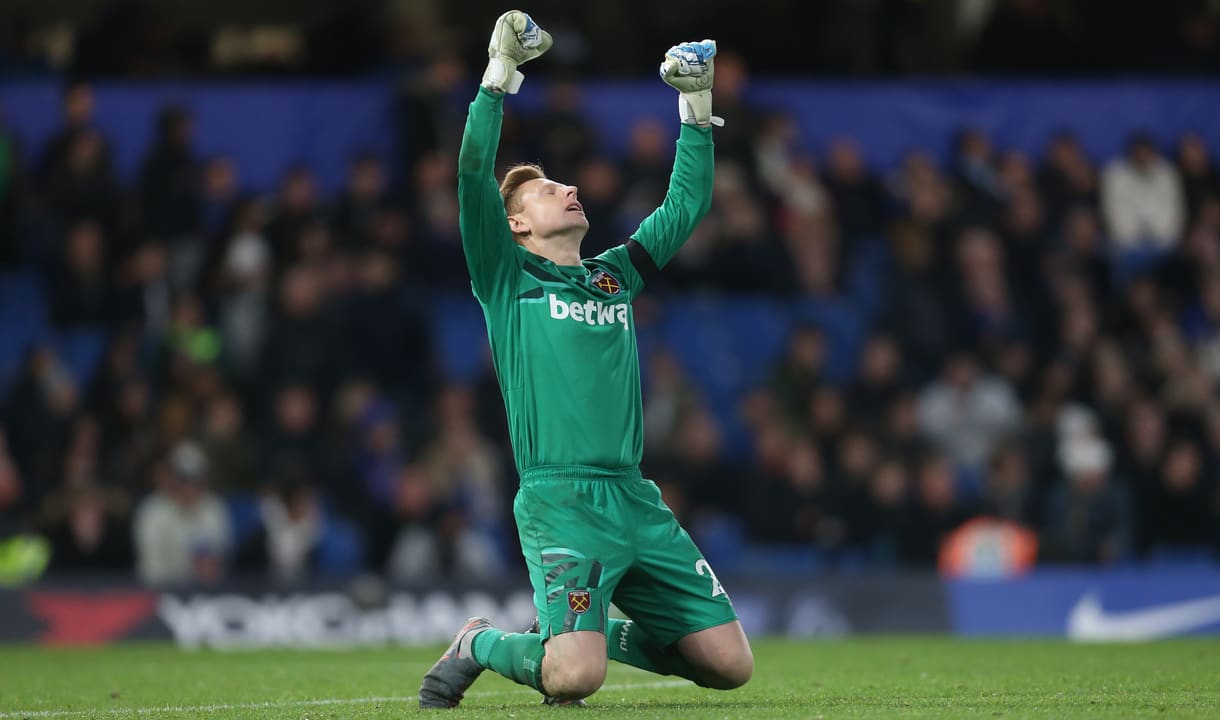 David Martin celebrates the win at Chelsea