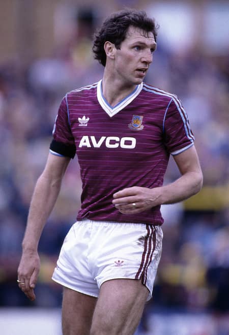 Alvin Martin in action for the Hammers during the 1985/86 season