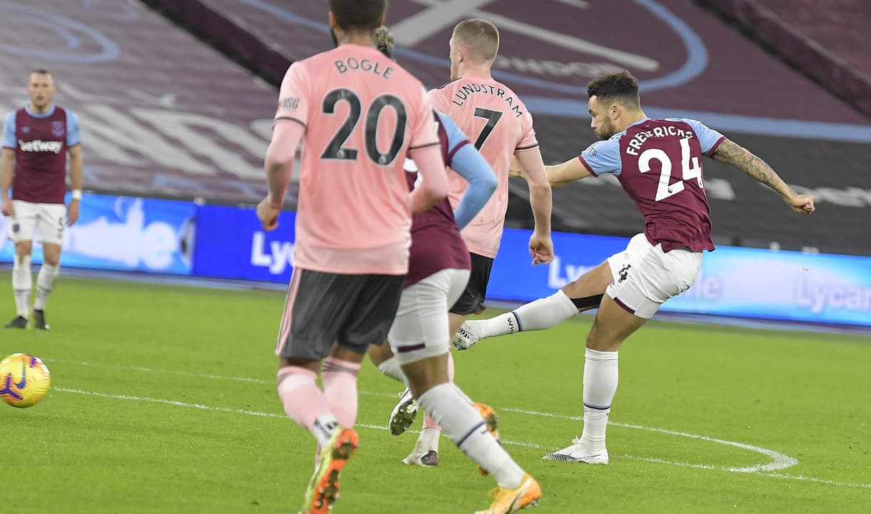 Ryan Fredericks scores against Sheffield United