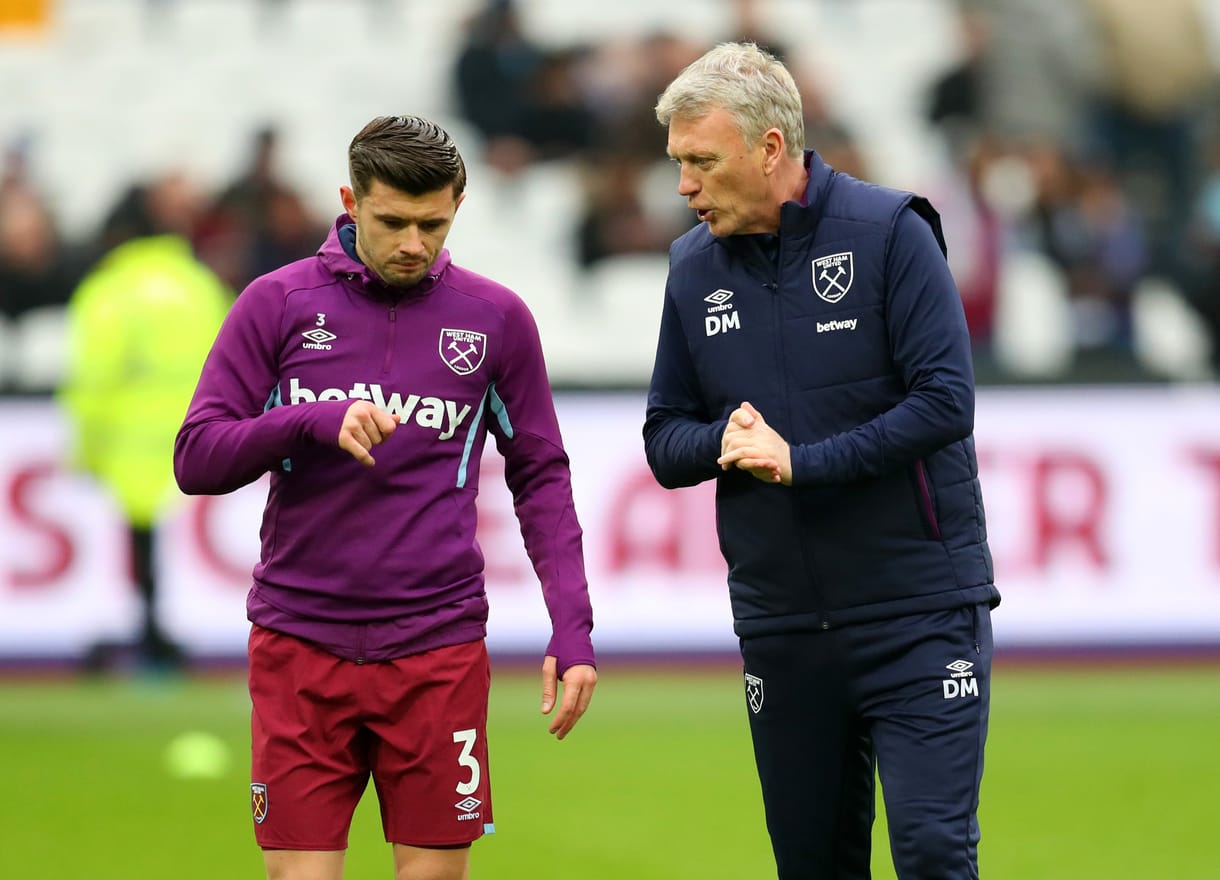 Aaron Cresswell and David Moyes