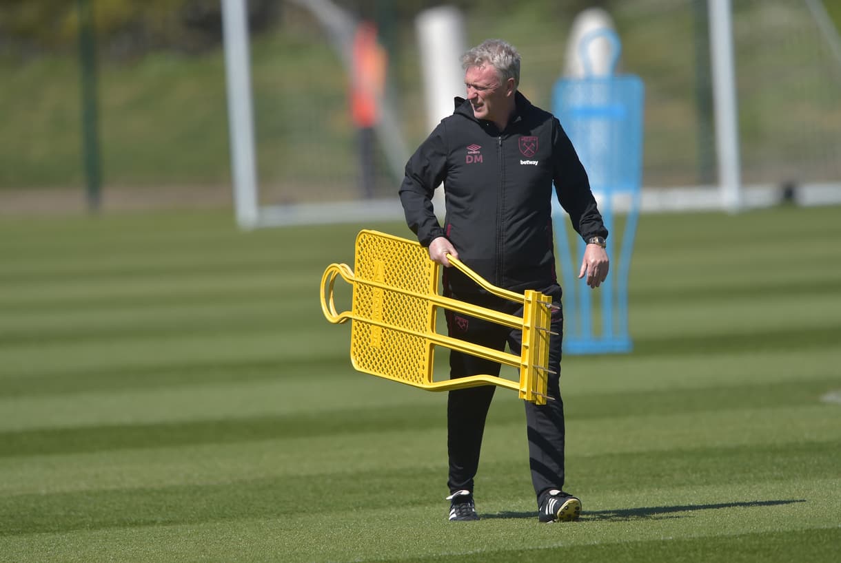 David Moyes on the training pitch