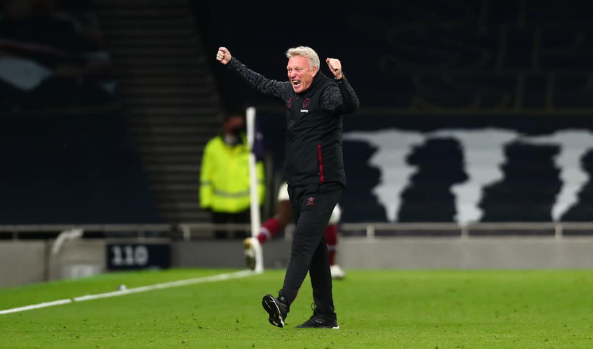 David Moyes celebrates at Tottenham