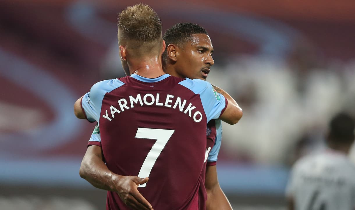 Sebastien Haller celebrates his goal against Charlton