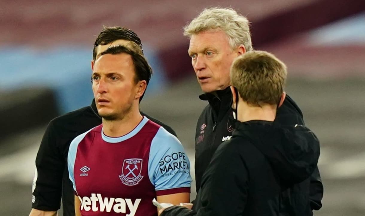 David Moyes with Mark Noble