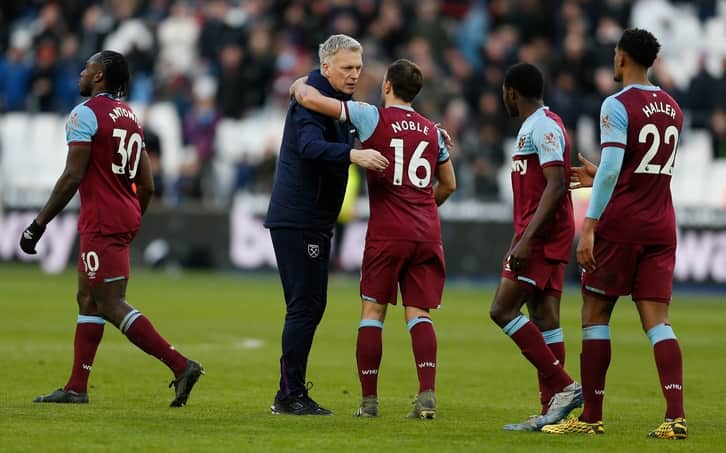 David Moyes with Mark Noble