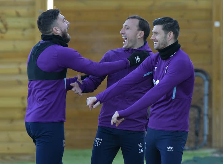 Mark Noble with Robert Snodgrass and Aaron Cresswell