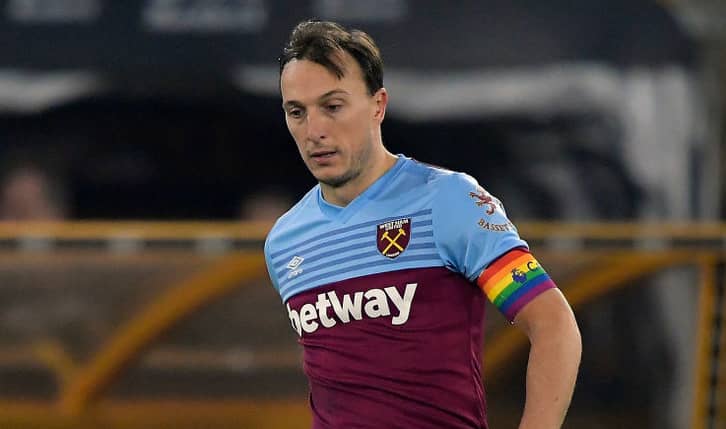 Mark Noble in the captain's armband