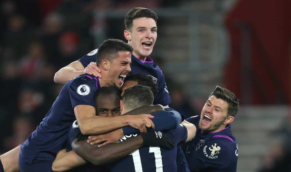 West Ham players celebrate