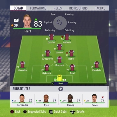 Jamboo S Top Three Fifa 18 Formations For West Ham United West Ham United F C
