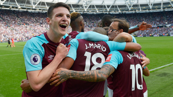 Declan Rice celebrates