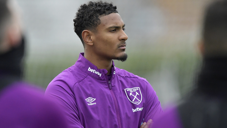 Sebastien Haller in West Ham United training