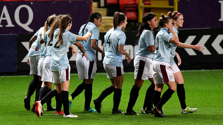 West Ham United Ladies celebrate goal v Charlton