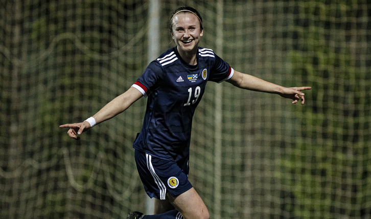 Martha Thomas scores on Scotland debut