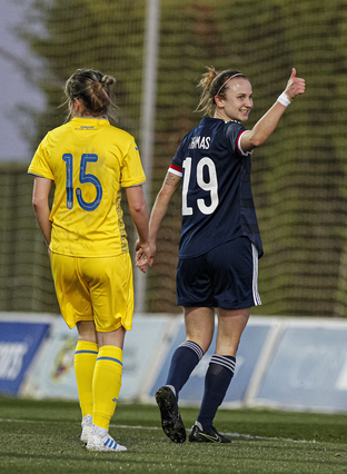 Martha Thomas scores on Scotland debut