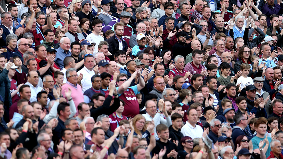 Hammers fans at London Stadium