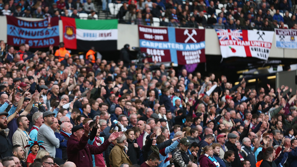 West Ham fans at London Stadium