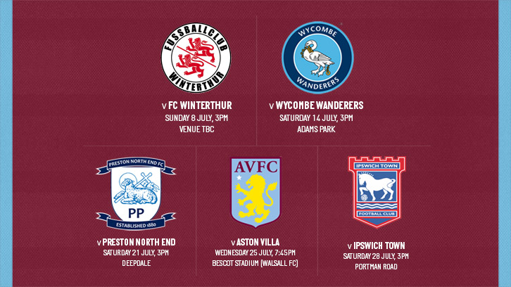 2018/19 Pre-Season fixtures