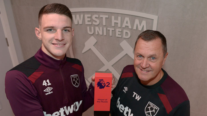 Academy Manager Terry Westley with Declan Rice