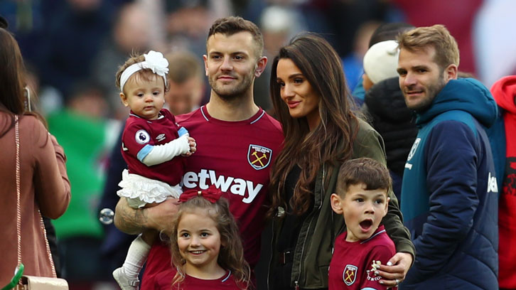 Jack Wilshere and his family at London Stadium in May
