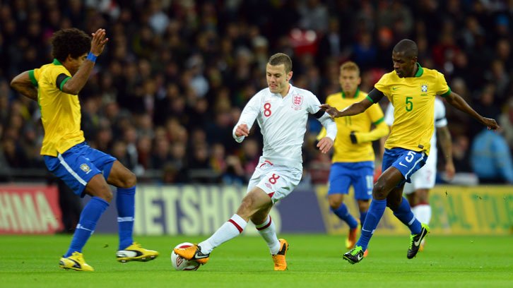 Jack Wilshere produced a Man of the Match performance for England against Brazil in 2013