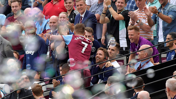 Andriy Yarmolenko celebrates his goal against Norwich