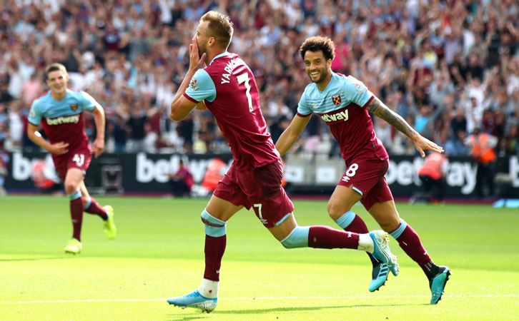 Andriy Yarmolenko celebrates scoring against Norwich