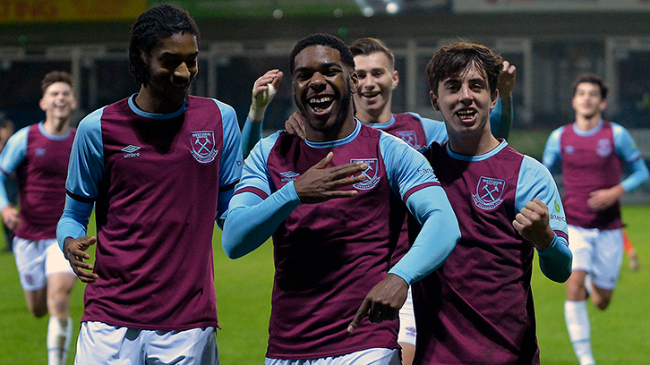 Jayden Fevrier celebrates his goal