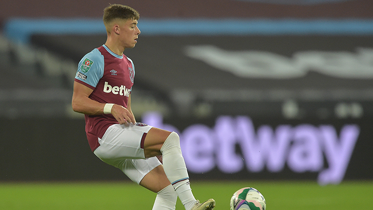 Harrison Ashby on his full West Ham United debut