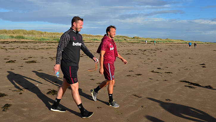 Kevin Nolan and Mark Noble on the pre-season trip to St Andrews