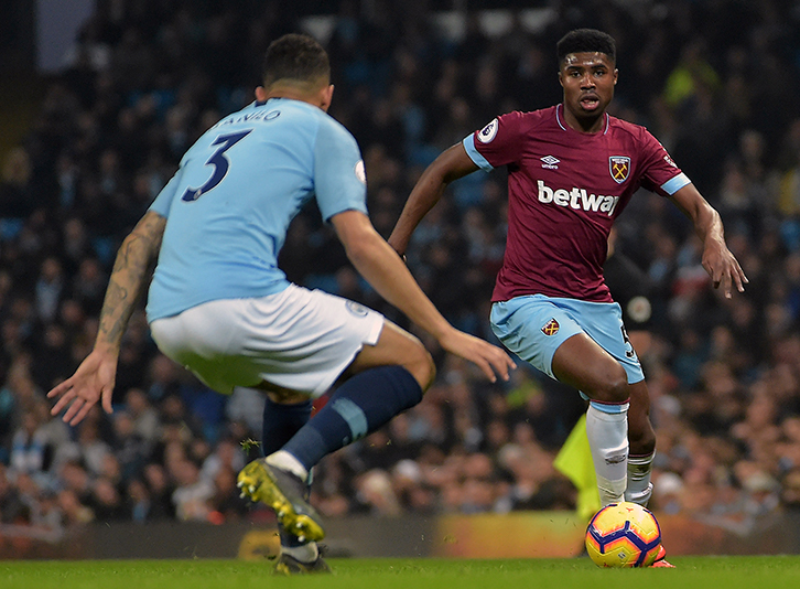 Ben Johnson on his first-team debut in February 2019