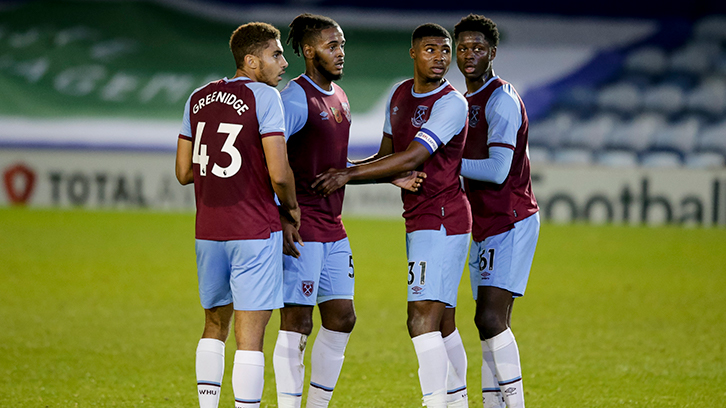 Ben Johnson captaining West Ham Under-21s against Portsmouth