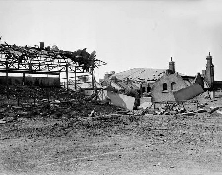 War time damage to the Boleyn Ground