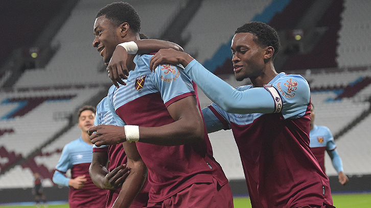 The U23s celebrate a goal at London Stadium